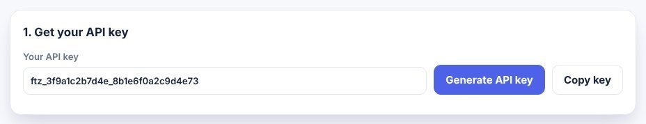 Fake API playground with a generated API key