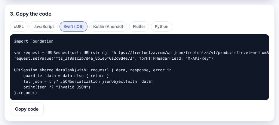 Ready-to-copy Swift URLSession code for the fake API